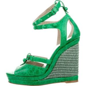BALENCIAGA ARENA GREEN WEDGES